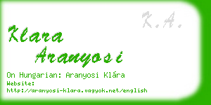 klara aranyosi business card